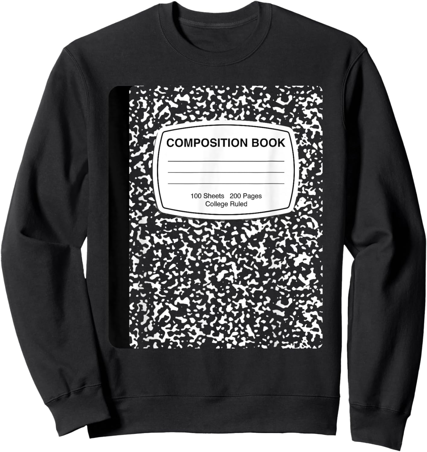 Composition Notebook Costume - Matching Group Halloween Sweatshirt - Sweatshirt | Black