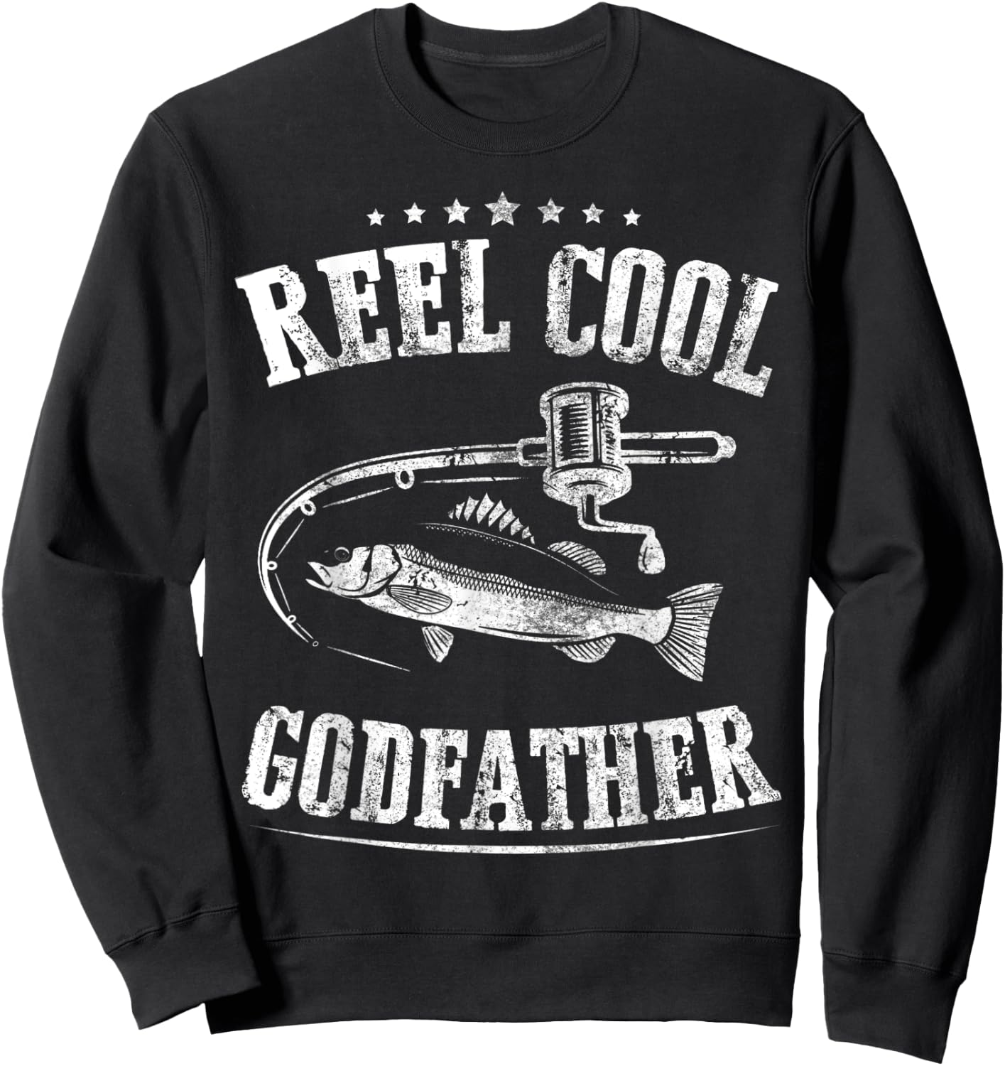 Father's Day Reel Cool Godfather Fishing Sweatshirt - Sweatshirt | Black