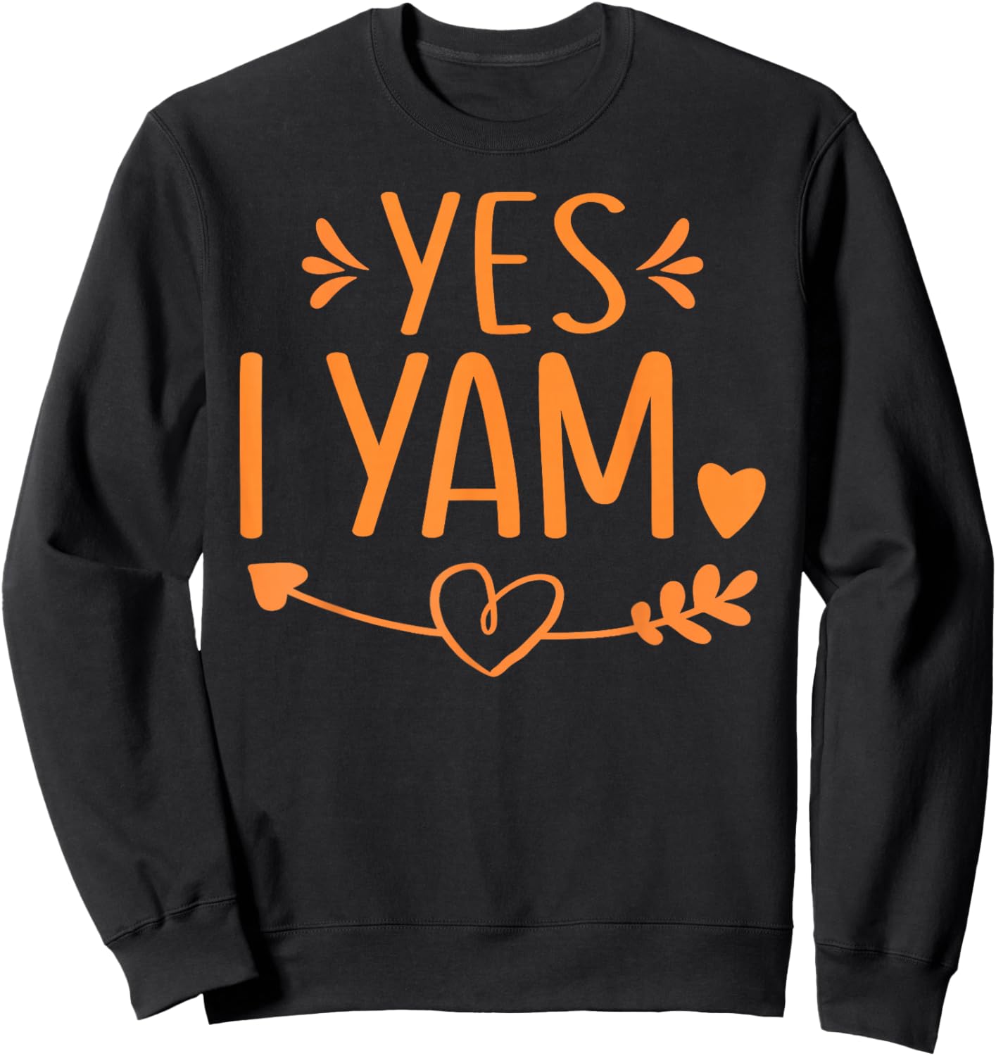 Thanksgiving Matching Couples Outfit Sweet Potato Yes I Yam Sweatshirt - Sweatshirt | Black