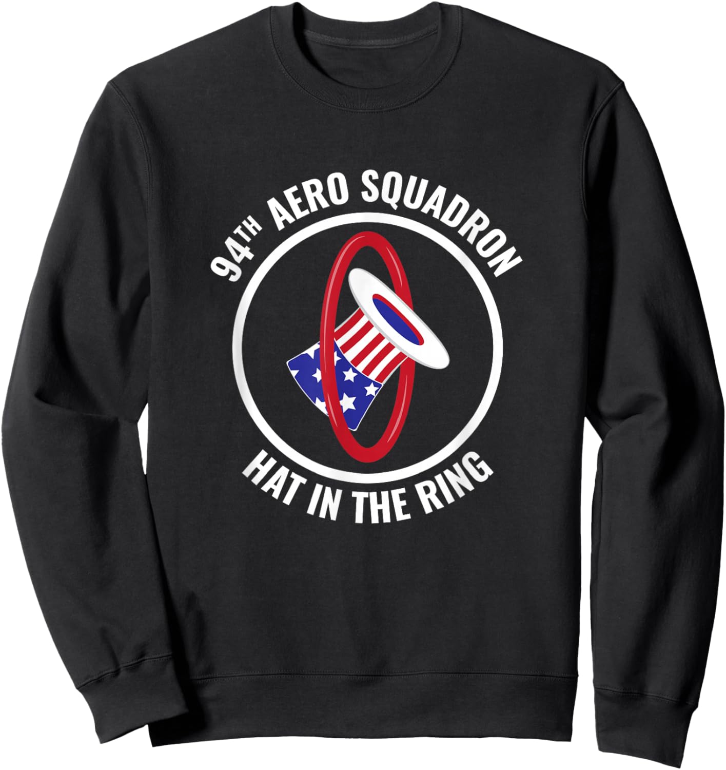 World War I 94th Aero Squadron Hat in the Ring Sweatshirt - Sweatshirt | Black