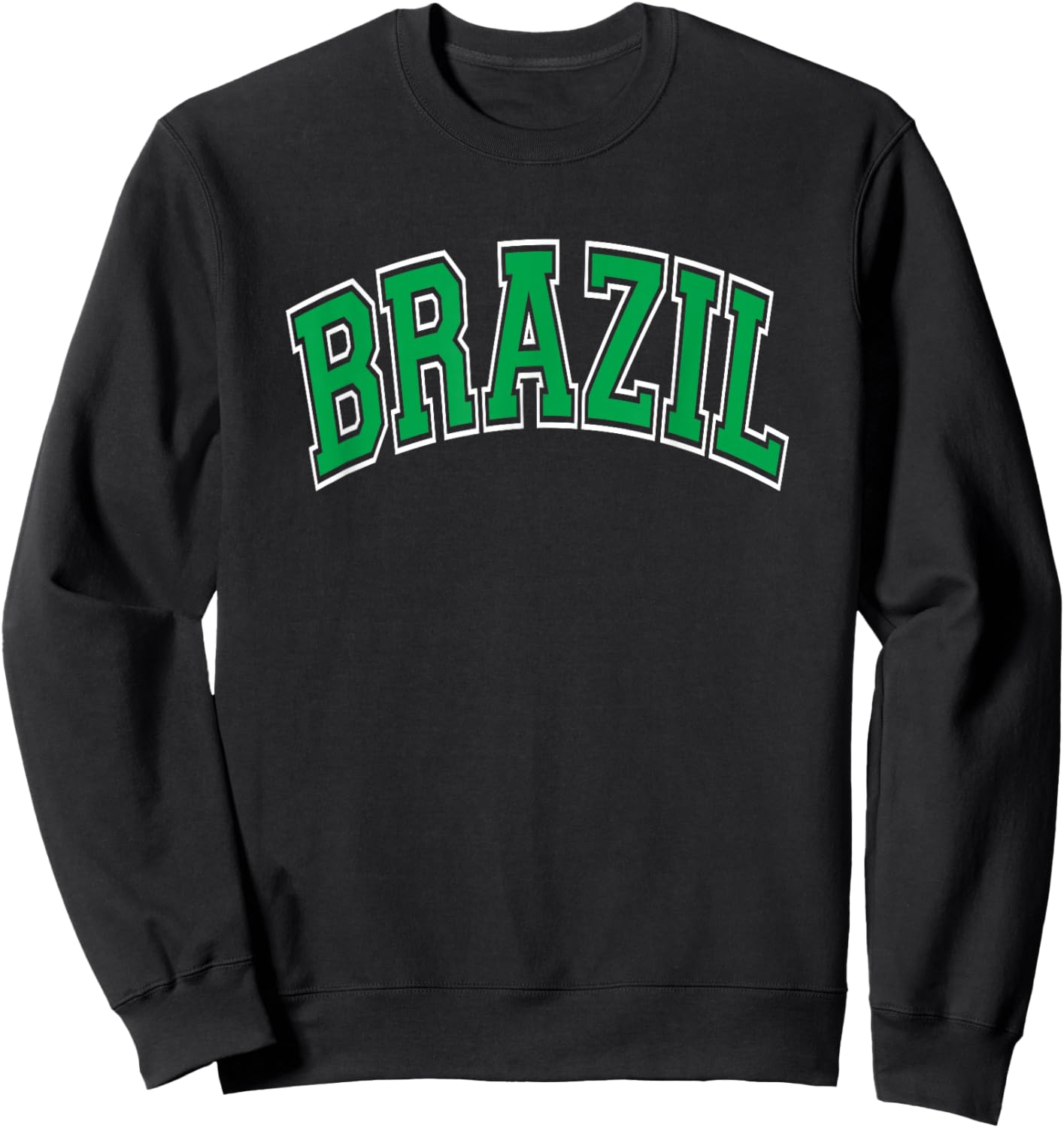 Brazil Arched Green Text Sweatshirt - Sweatshirt | Black