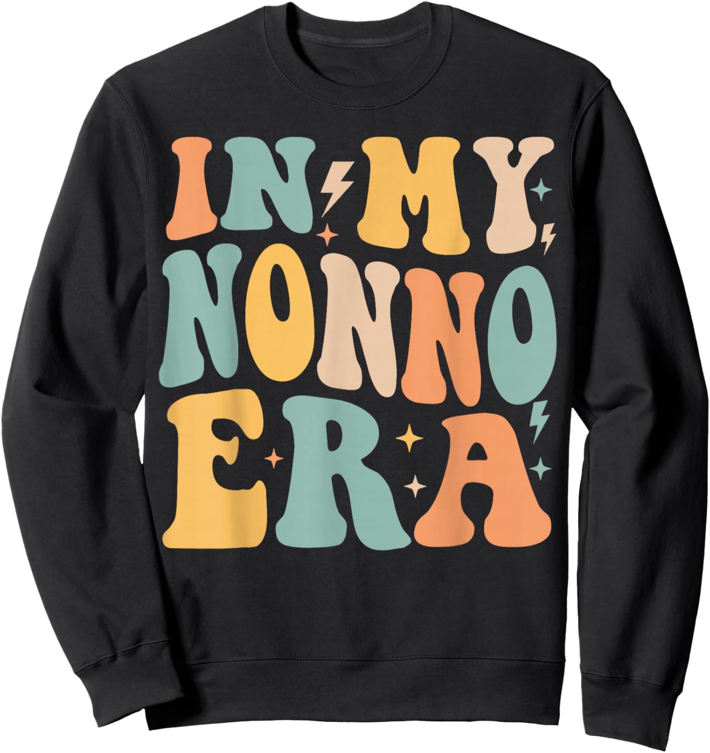 Retro Groovy In My Nonno Era Father's Day Sweatshirt - Sweatshirt | Black