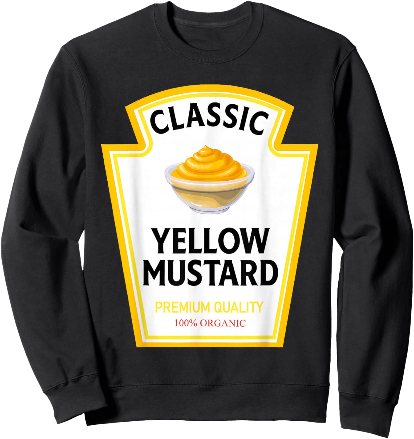 Yellow Mustard Funny Condiment Costume Party Matching Sweatshirt - Sweatshirt | Black