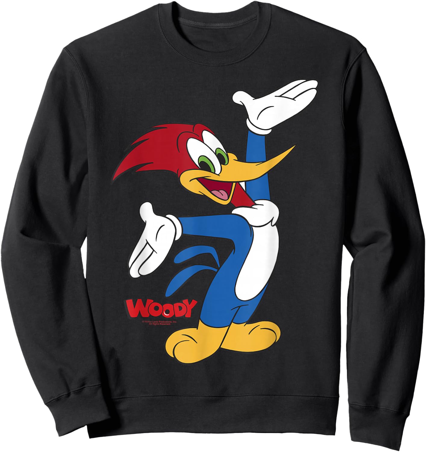 Woody Woodpecker Full Body Logo Portrait Sweatshirt - Sweatshirt | Black