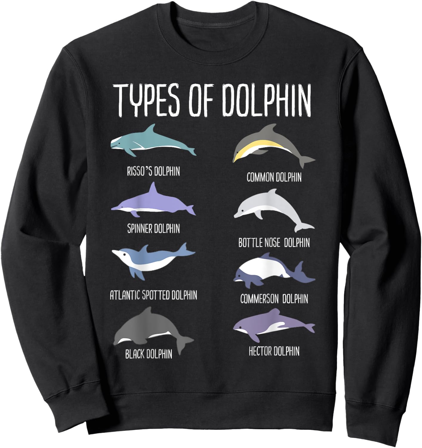Types of Dolphin Sweatshirt - Sweatshirt | Black