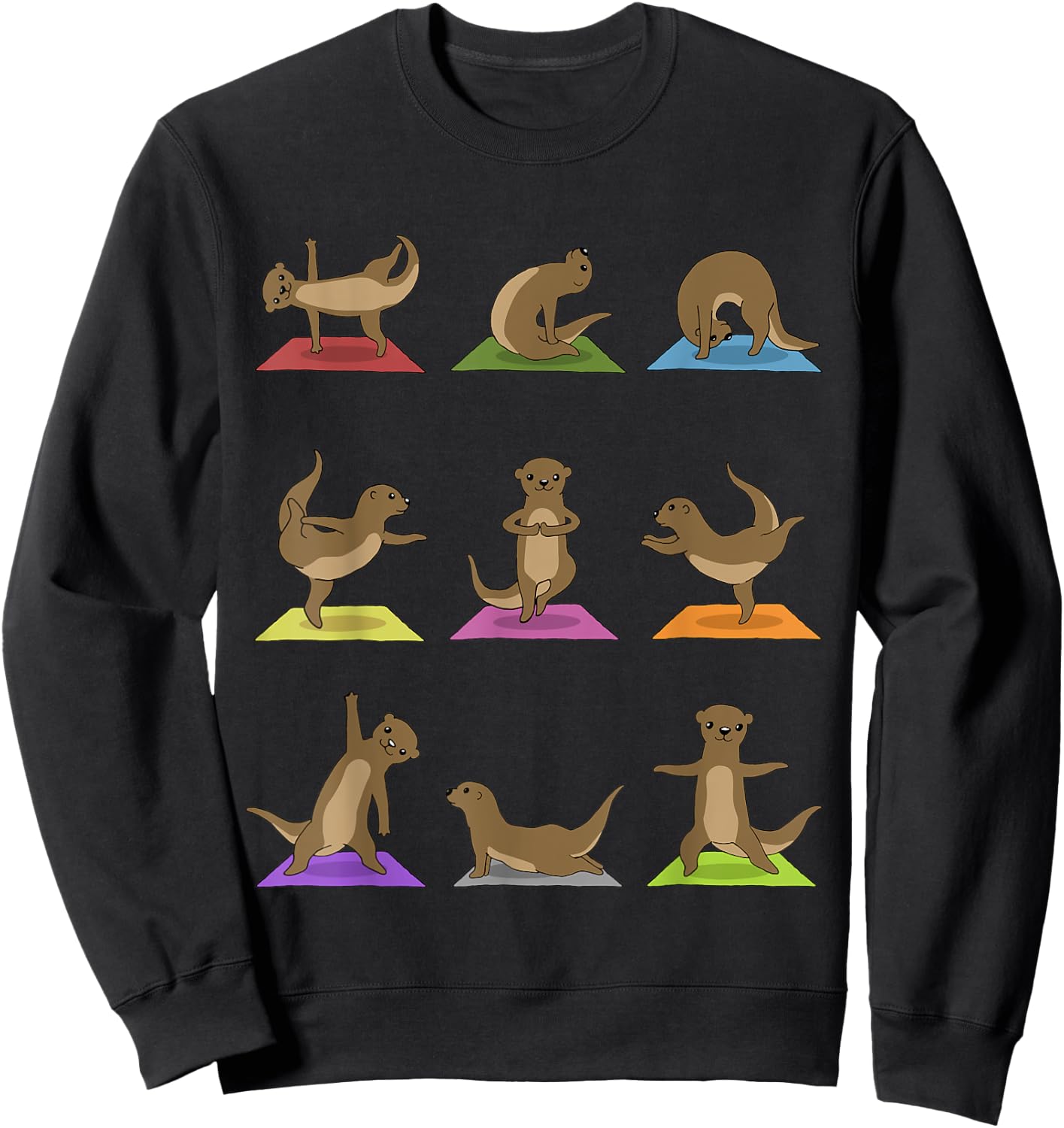 Otter Yoga Funny Otter In Yoga Poses Sports Sweatshirt - Sweatshirt | Black