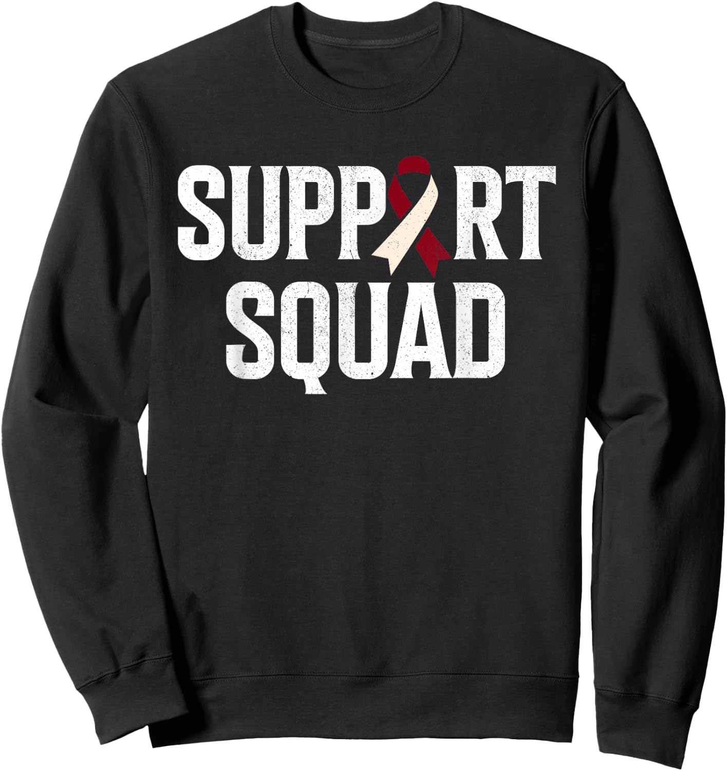Support Squad Throat Oral Head & Neck Cancer Awareness Sweatshirt - Sweatshirt | Black