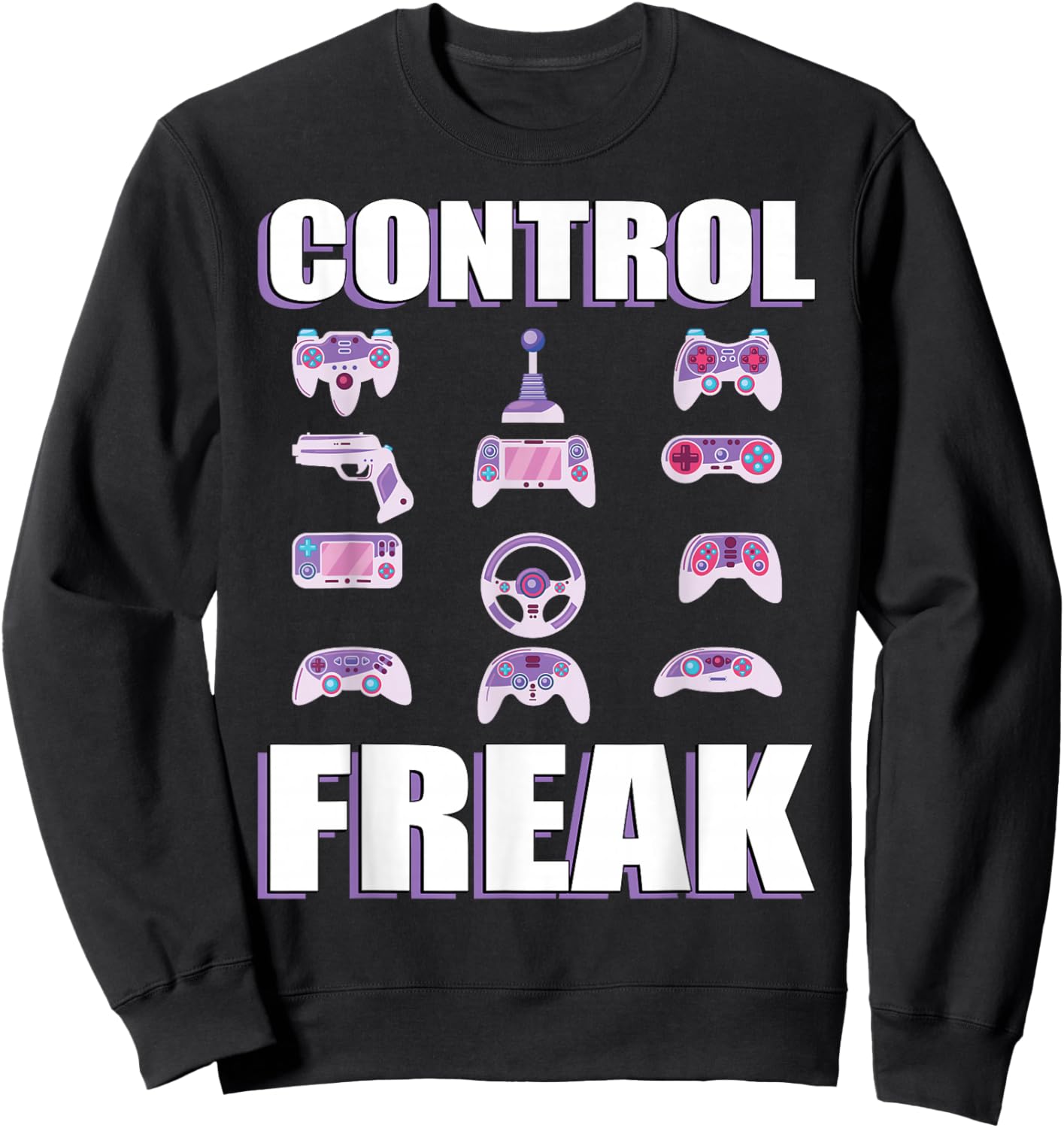 Gamer Control Freak Funny Gaming Sweatshirt - Sweatshirt | Black