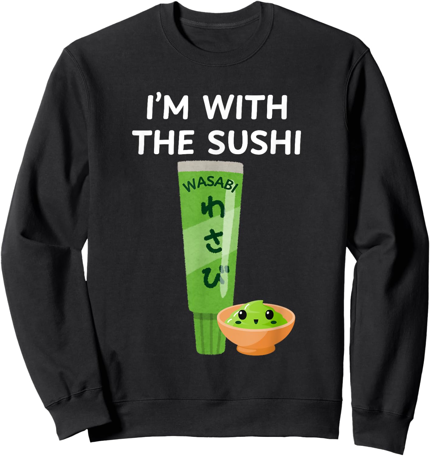 Easy Funny Group Costume - Wasabi Condiment Costume Sweatshirt - Sweatshirt | Black
