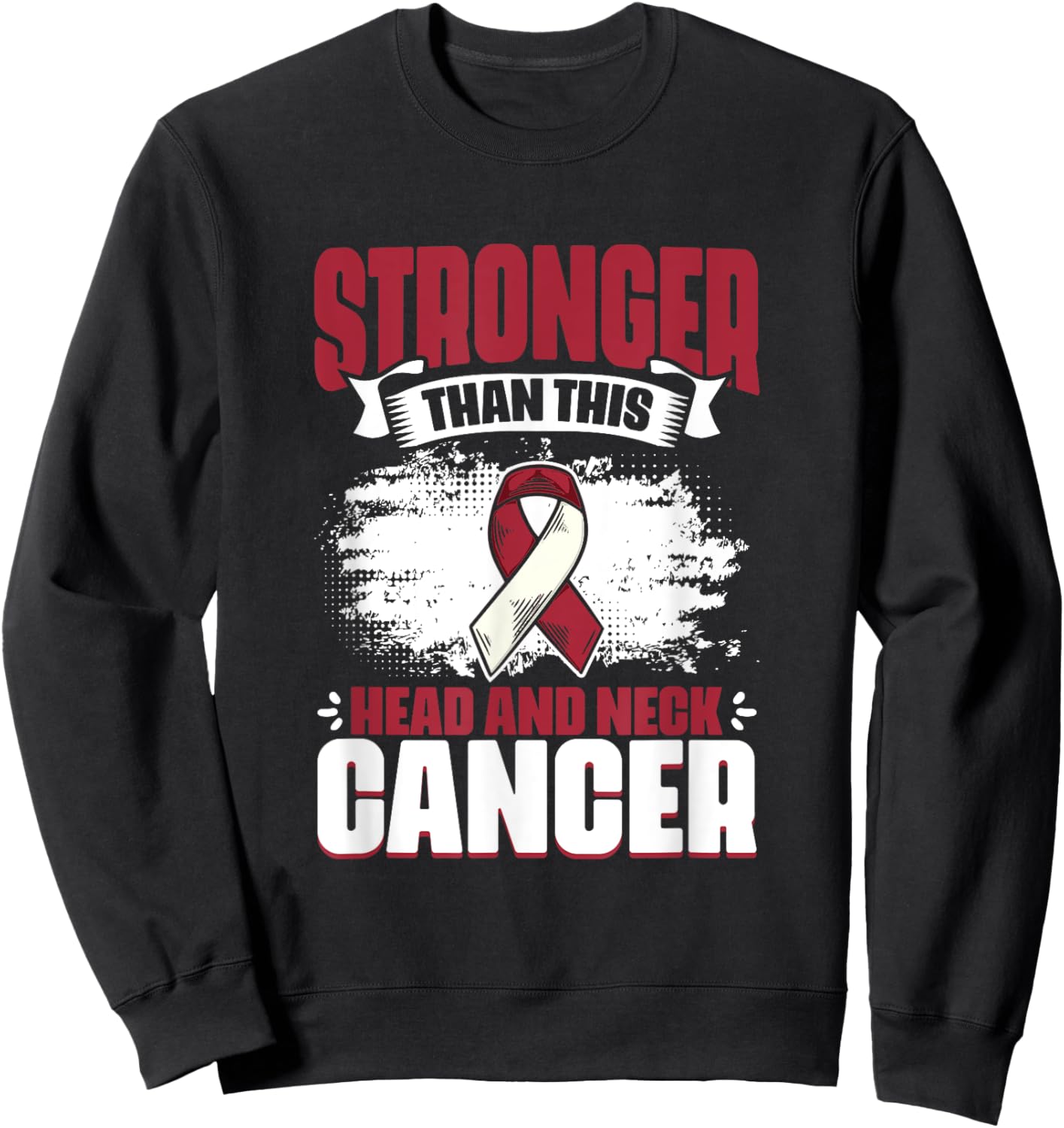 Throat Cancer Stronger Than Head And Neck Cancer Awareness Sweatshirt - Sweatshirt | Black