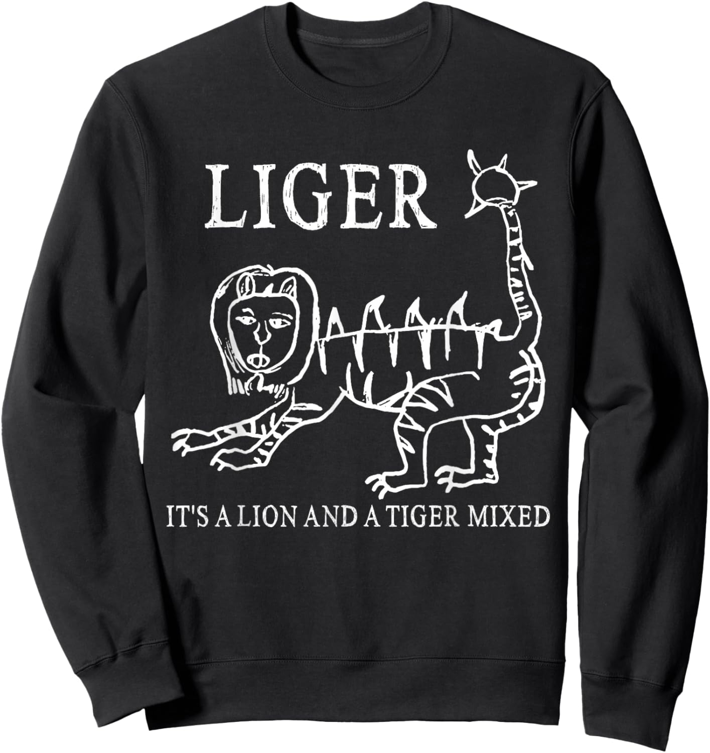 Liger It's A Lion And A Tiger Mixed Funny Sweatshirt - Sweatshirt | Black