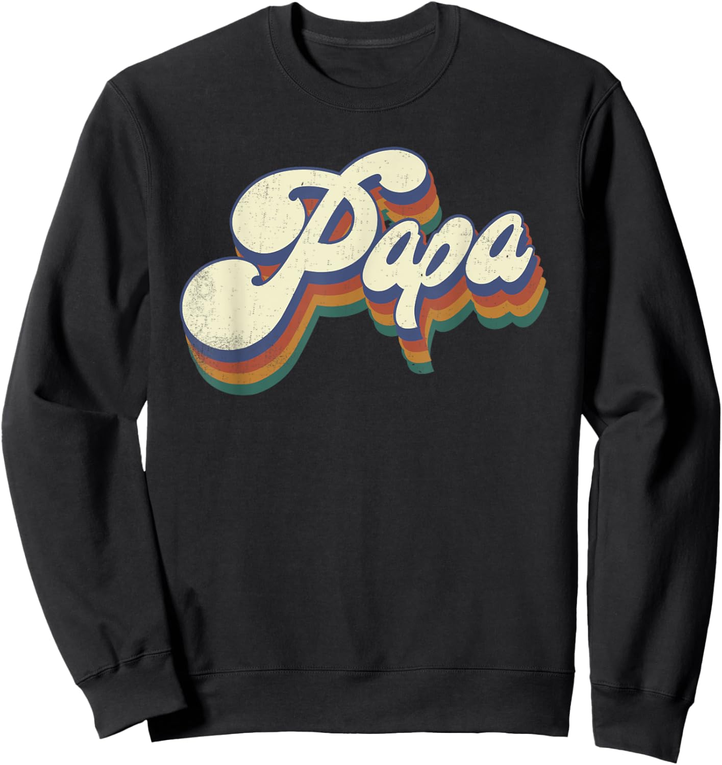 Papa Gifts Retro Vintage Father's Day Papa Sweatshirt - Sweatshirt | Black
