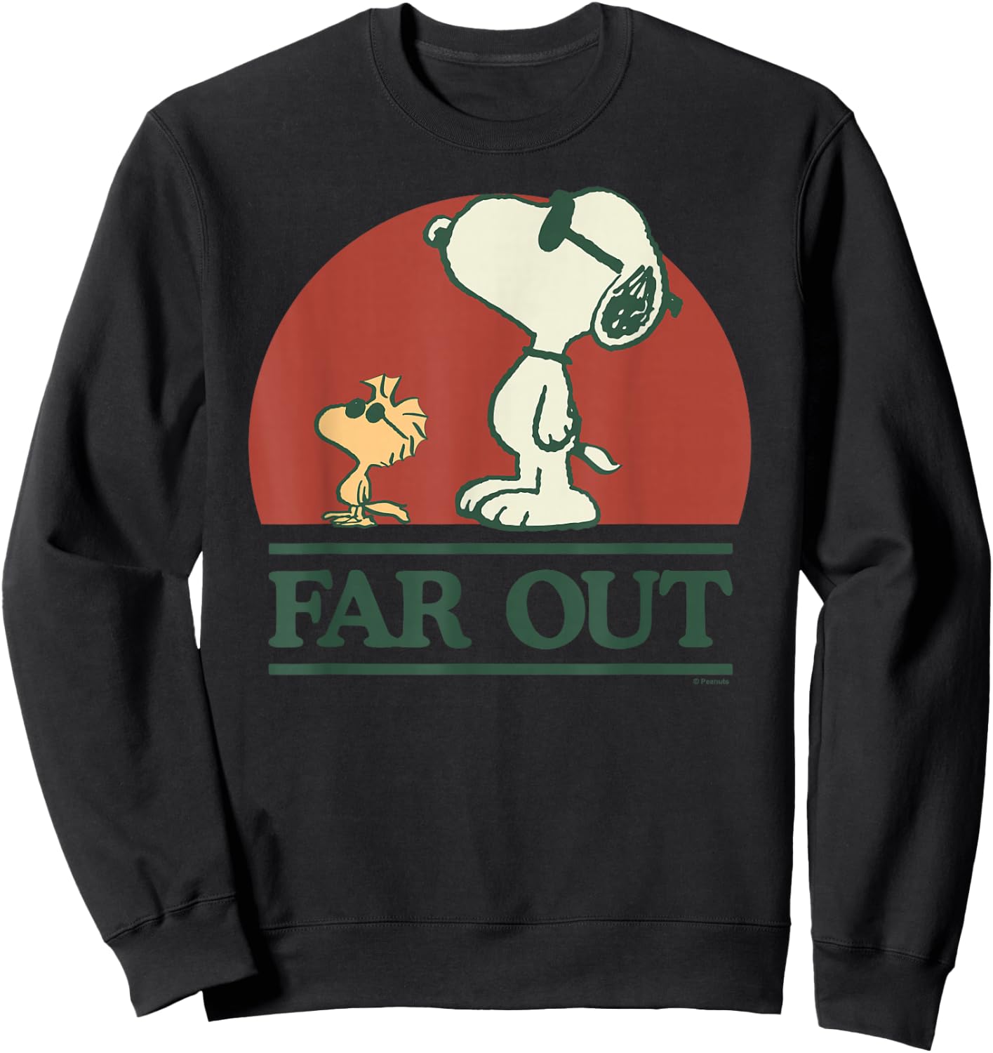 Peanuts: Snoopy and Woodstock Far Out Sweatshirt - Sweatshirt | Black