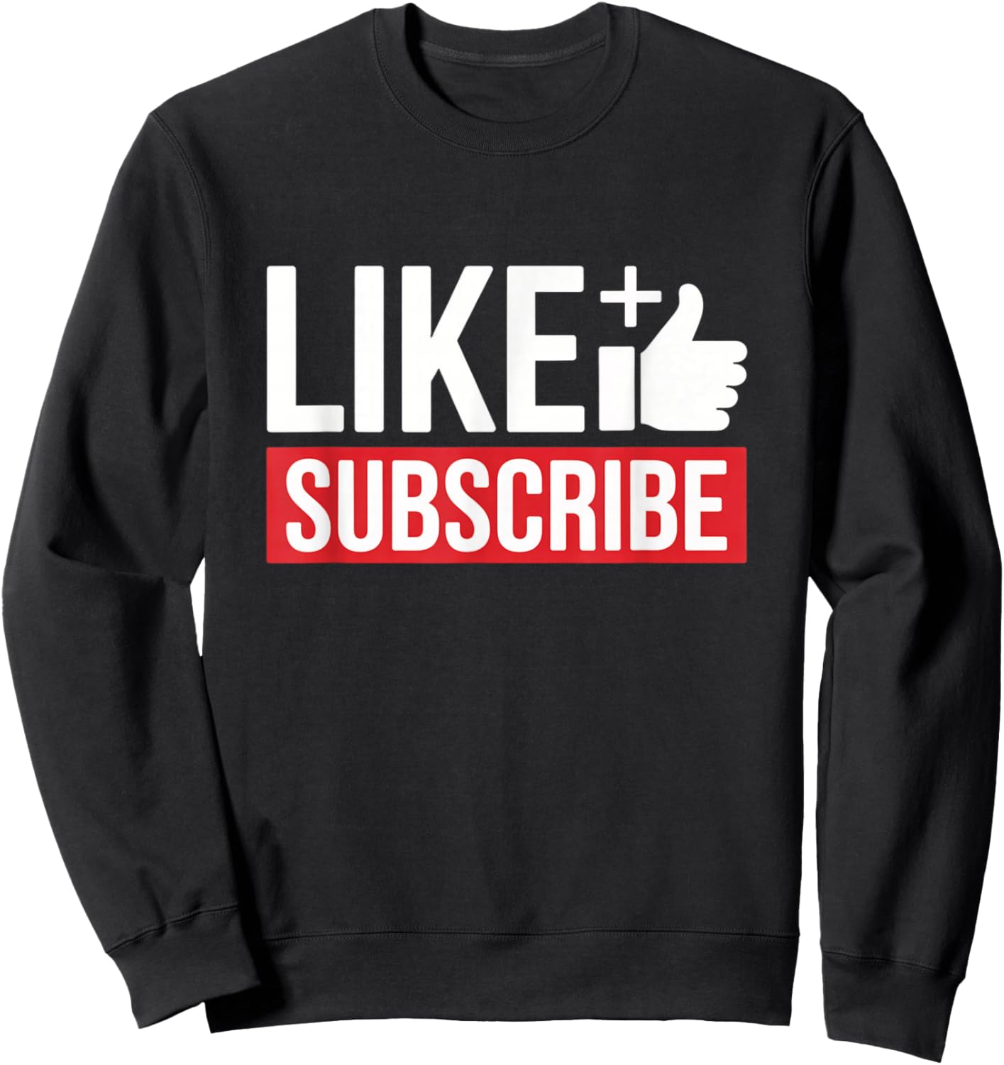Like and Subscribe Thumb Icon Creator Design Sweatshirt - Sweatshirt | Black