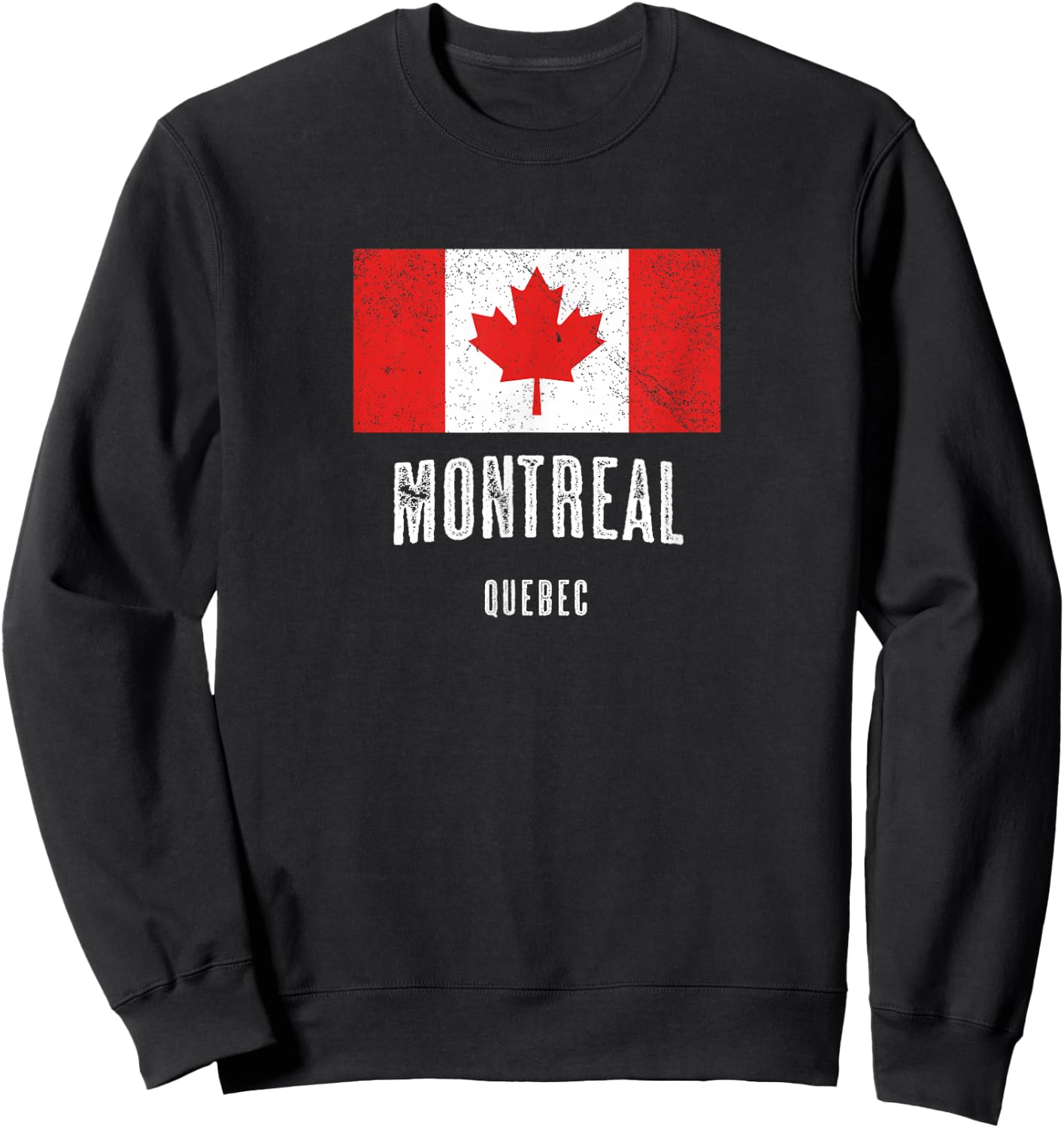 City of Montreal - Canada | Canadian Flag Souvenir Sweatshirt - Sweatshirt | Black
