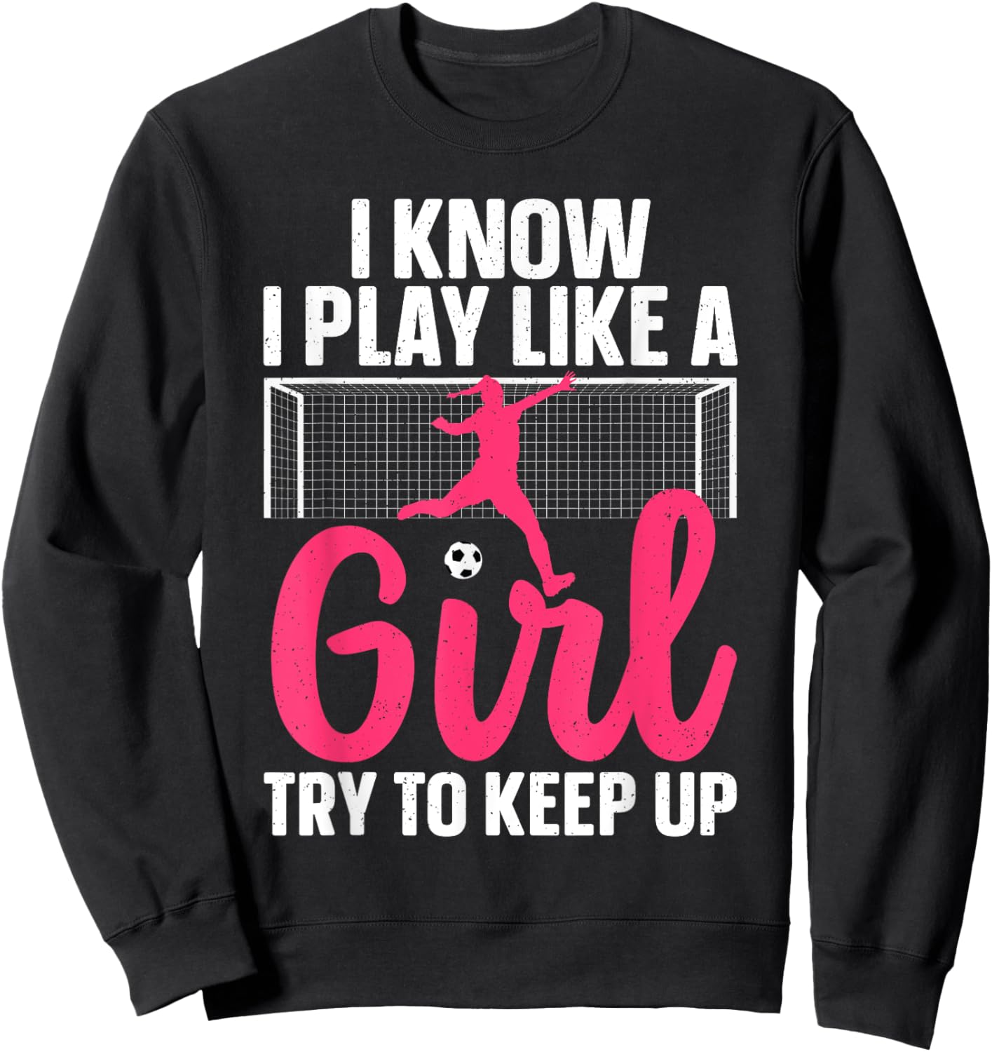 Funny Soccer Art Girls Soccer Player Soccer Lover Sweatshirt - Sweatshirt | Black