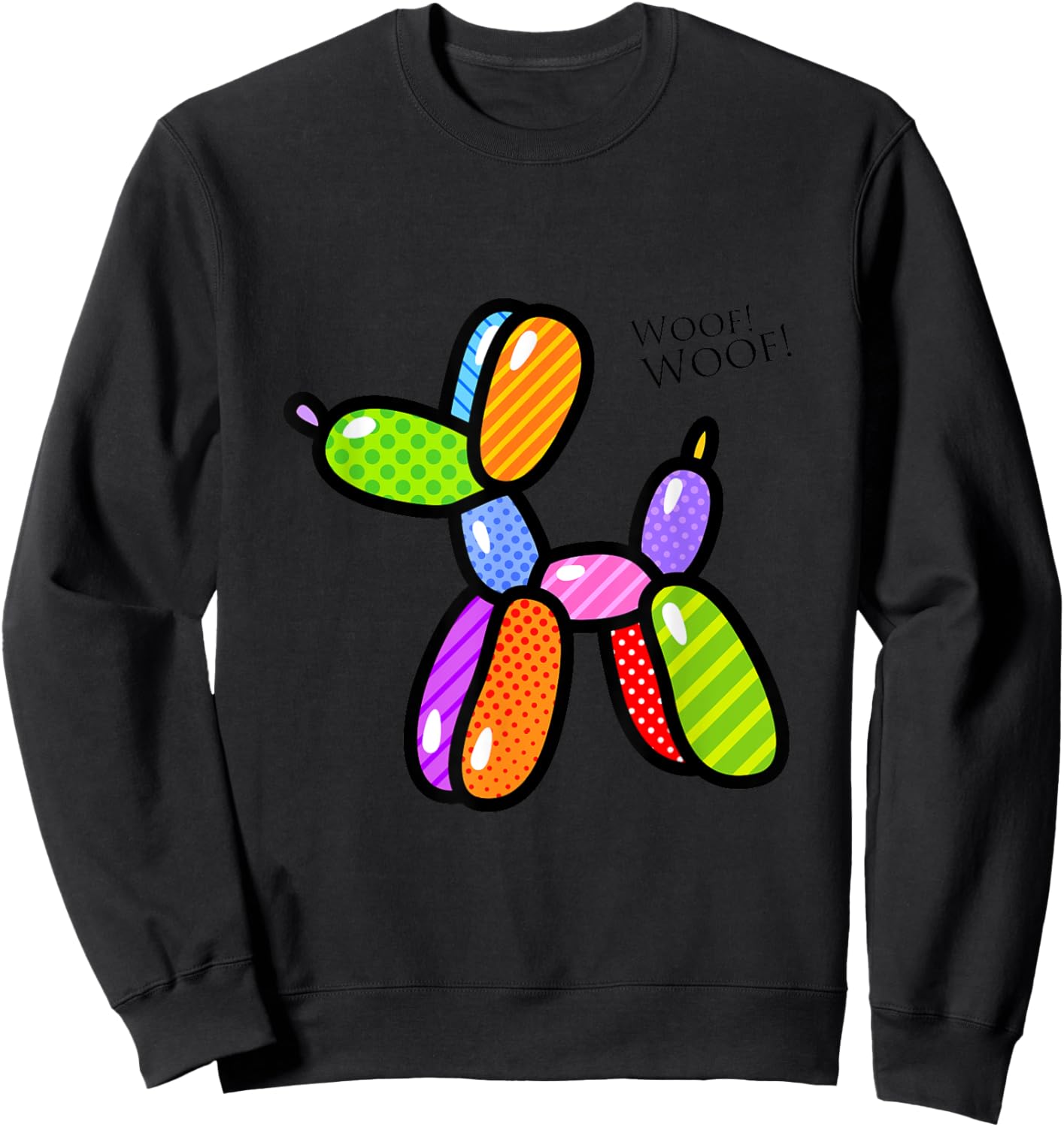 Poodle Dog Balloon Animal Illustration Graphic Designs Sweatshirt - Sweatshirt | Black