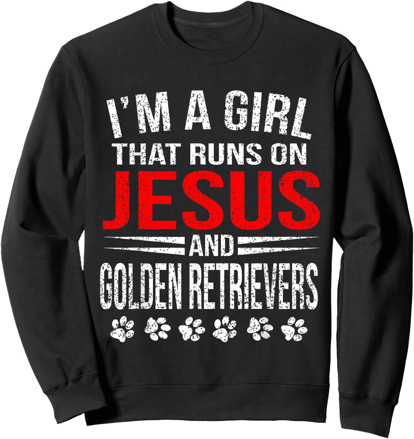 Jesus & Golden Retrievers Girl That Runs On Dog Sweatshirt - Sweatshirt | Black