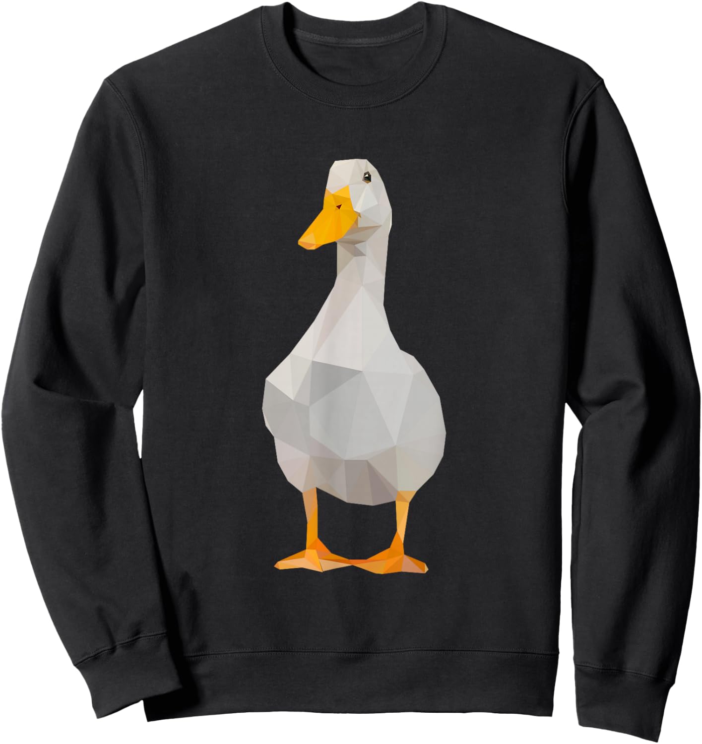 Cute Polygonal Duck Lover Farm Duck Sweatshirt - Sweatshirt | Black