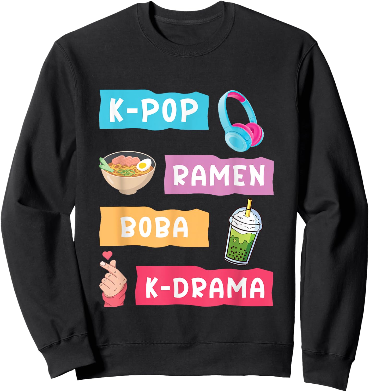 K-Pop Fashion for Fans of korean K-Drama & K-Pop Merchandise Sweatshirt - Sweatshirt | Black