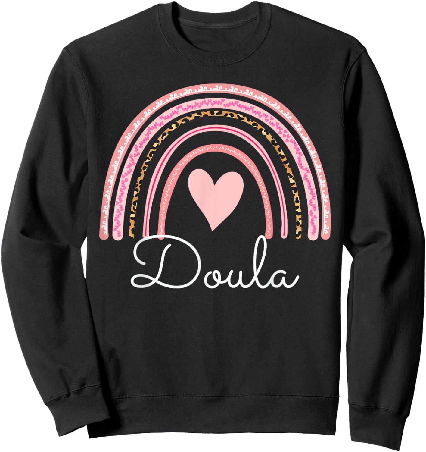 Doula Appreciation Gift Doula Boho Rainbow Midwife Doula Sweatshirt - Sweatshirt | Black