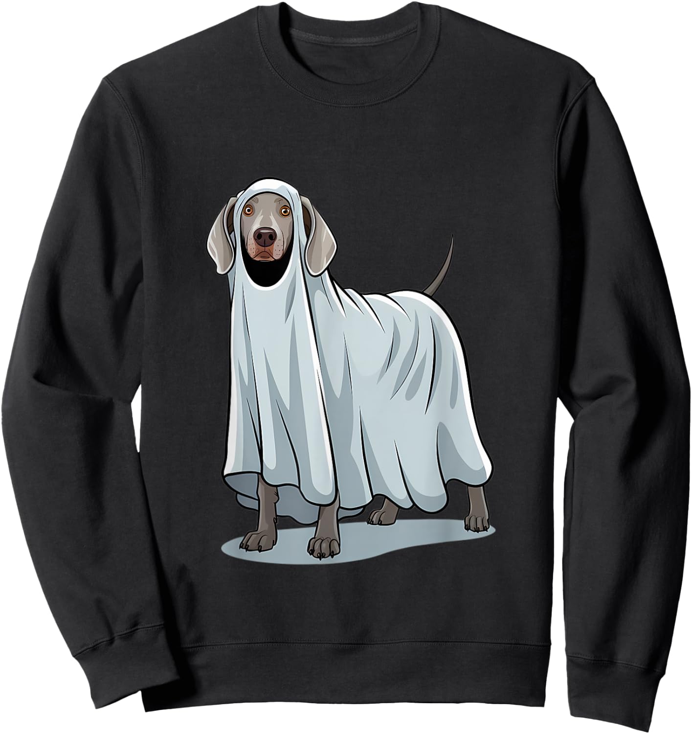 Weimaraner Dog Halloween Ghost Costume Design Men Women Kids Sweatshirt - Sweatshirt | Black