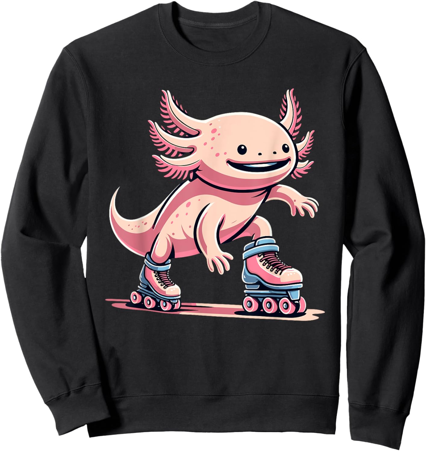 Axolotl Roller Skating Rollerskating Inline Skates Sweatshirt - Sweatshirt | Black