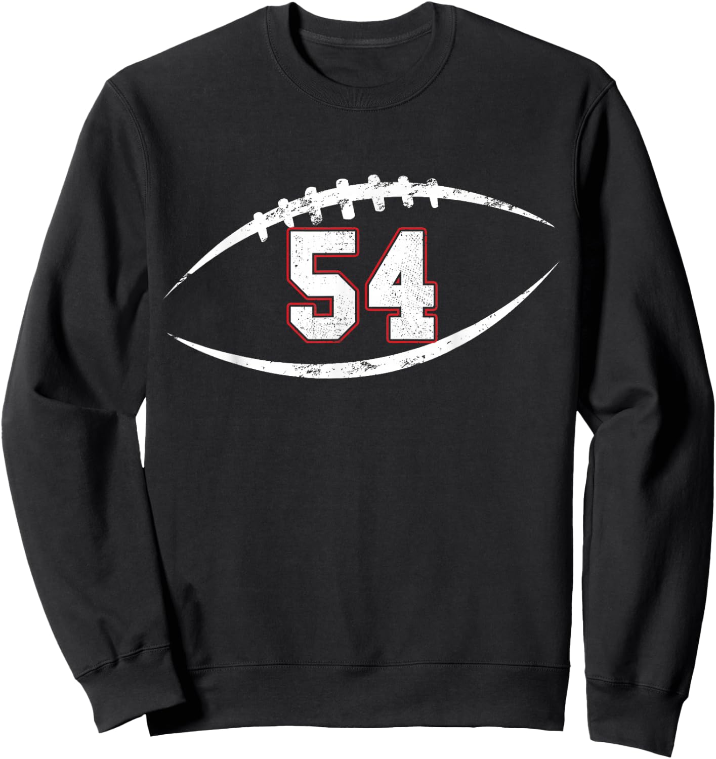 54 Number Vintage Football Player 54 Lucky Number Birthday Sweatshirt - Sweatshirt | Black