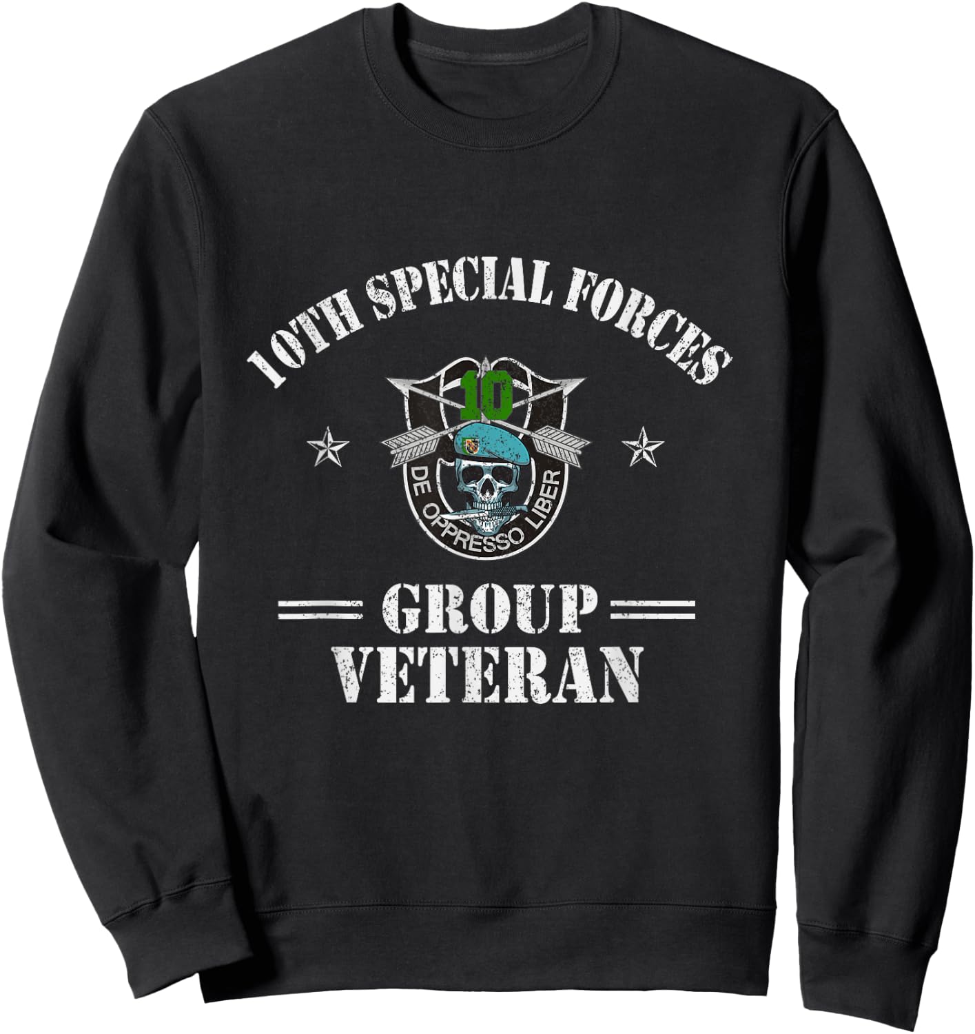 10th Special Forces Group Veteran 10th SFG Patriotic Sweatshirt - Sweatshirt | Black
