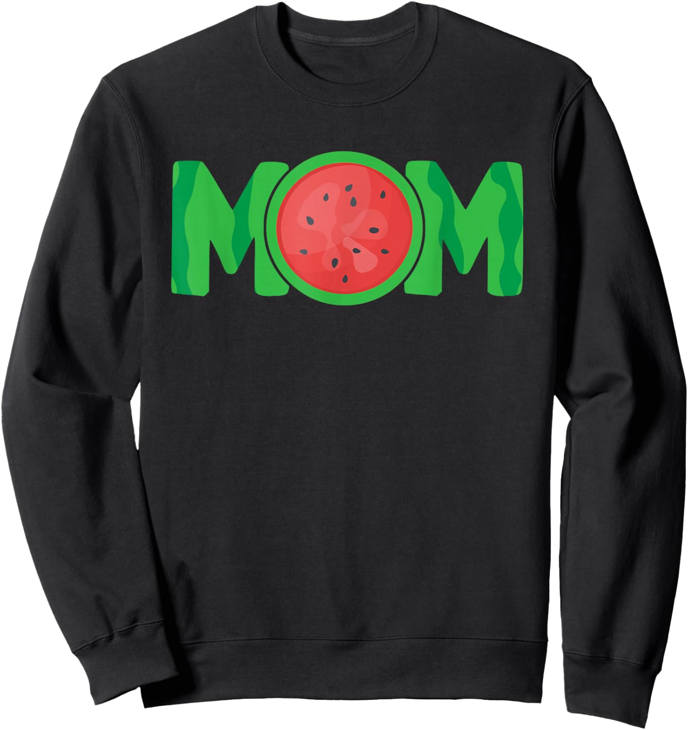 Mom Watermelon Tropical Summer Fruit Mother Sweatshirt - Sweatshirt | Black