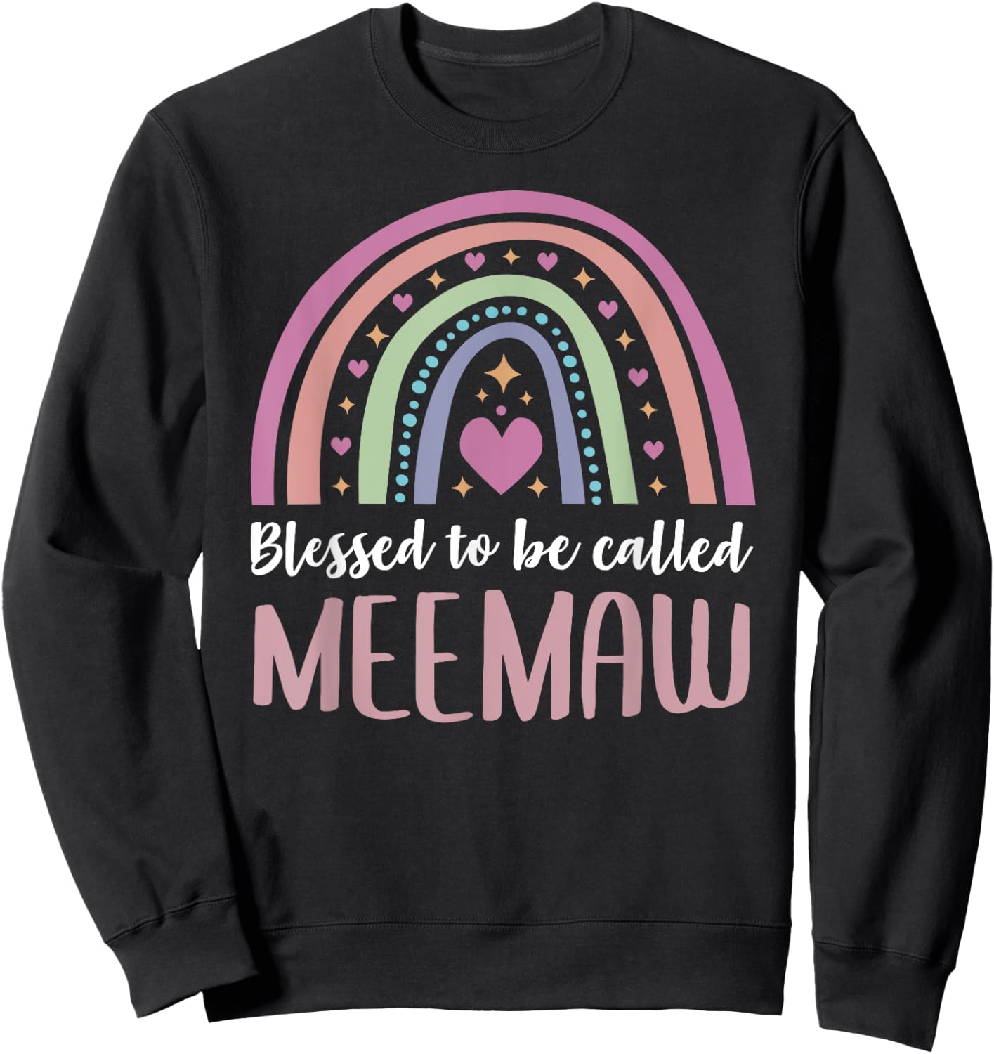 MeeMaw Shirt Grandma Women Mothers Day Blessed MeeMaw Sweatshirt - Sweatshirt | Black