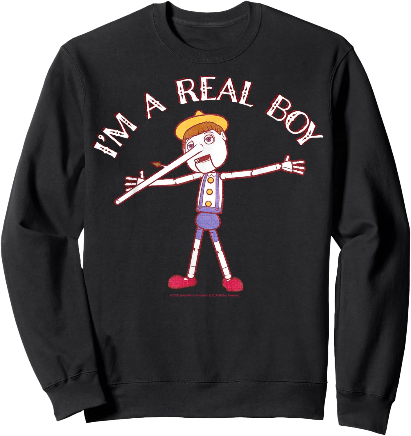 Shrek Pinocchio I'm A Real Boy Sweatshirt - Sweatshirt | Black
