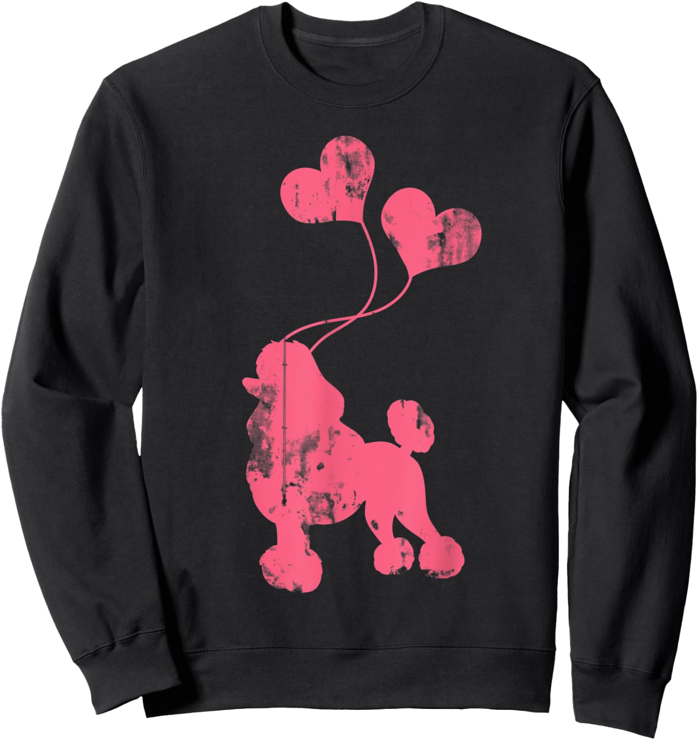 Balloons Heart Poodle Sweatshirt - Sweatshirt | Black