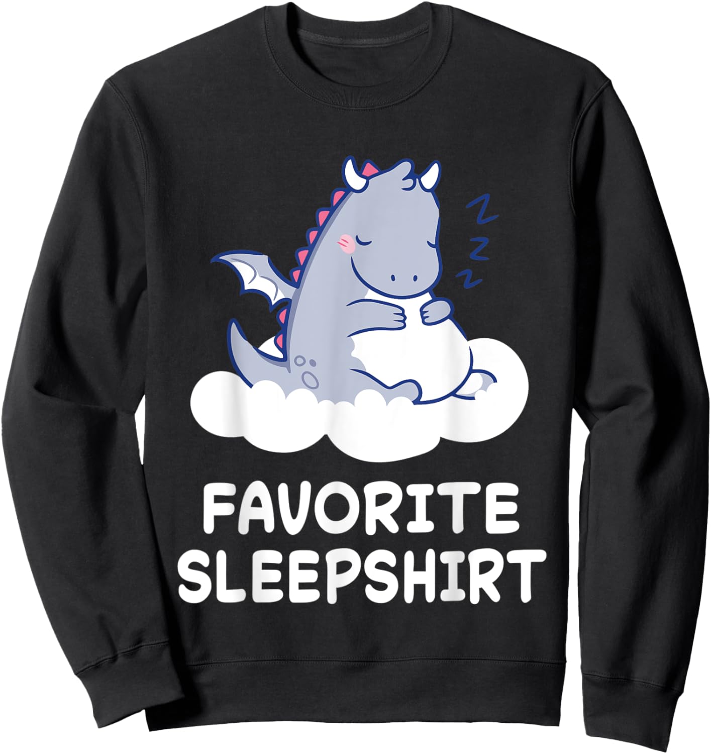 Dragon Dragons Nap Sleeping Sleep Pajama Pajamas Nightgown Sweatshirt - Sweatshirt | Black