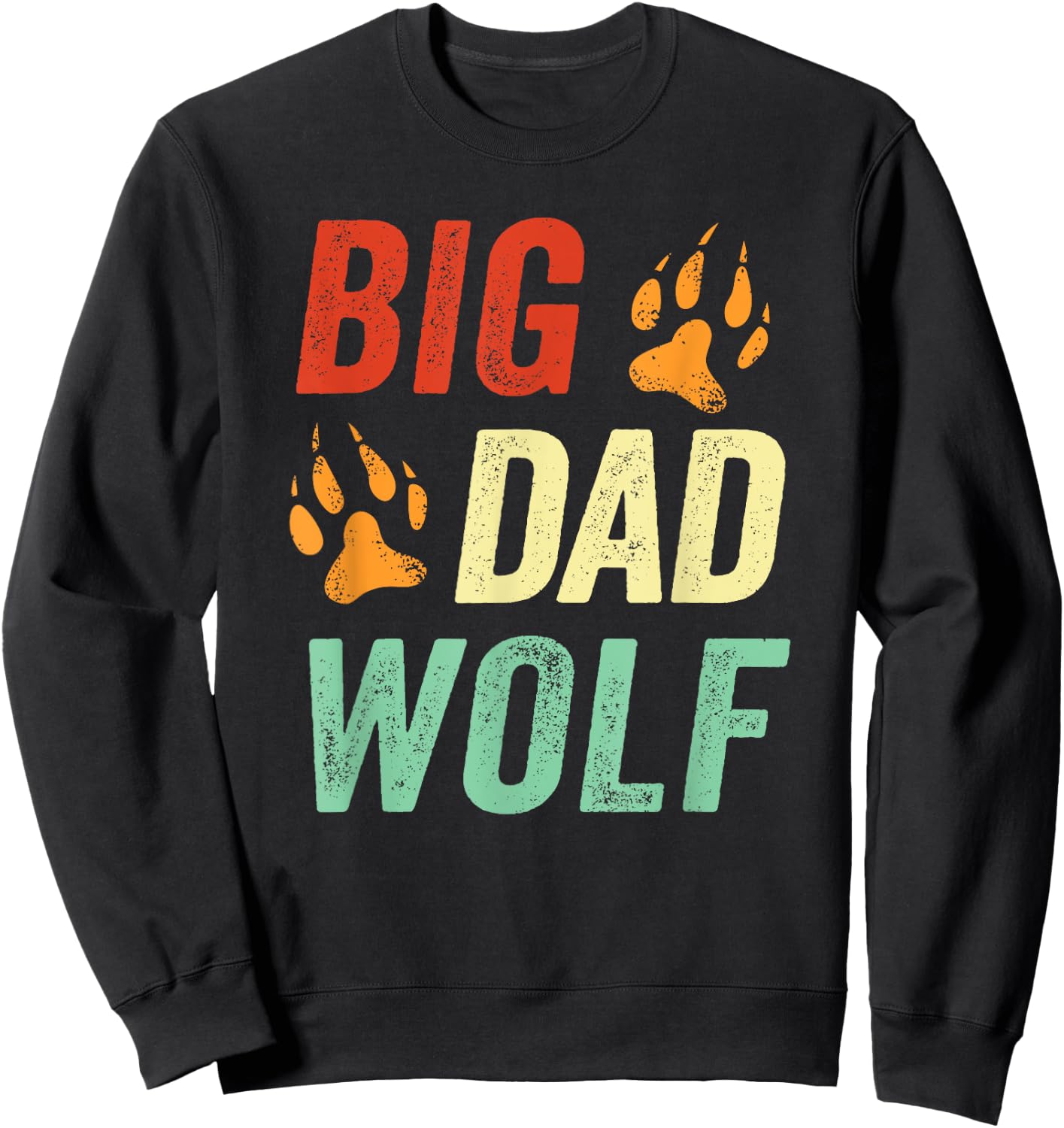 Dad Halloween Shirt Men Daddy Halloween Costume Big Dad Wolf Sweatshirt - Sweatshirt | Black