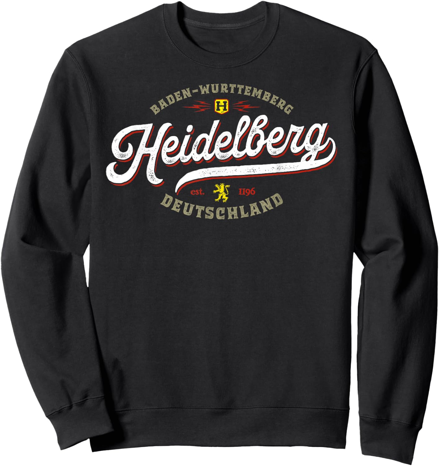 Heidelberg Gifts & Gear - Vintage Heidelberg - Black - Small - - Short Sleeve - - Classic Fit - Cotton 65%, Polyester 35% Sweatshirt - Sweatshirt | Black