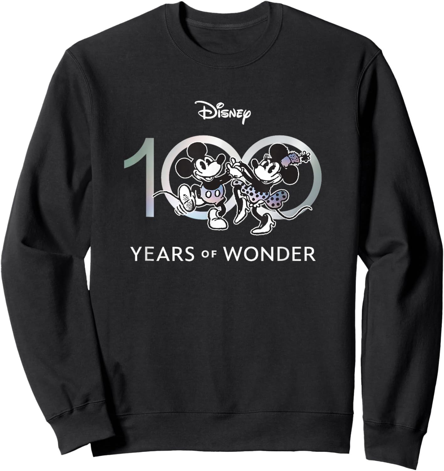 Disney 100 Years of Wonder Mickey & Minnie Dancing Retro Sweatshirt - Sweatshirt | Black