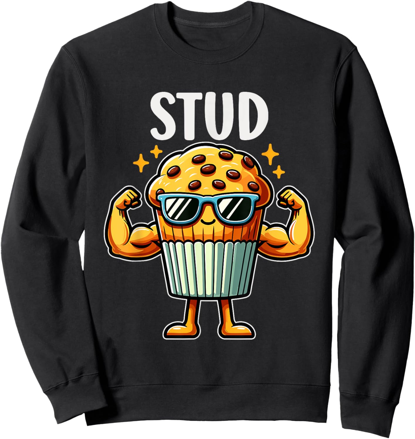 Stud Muffin Funny Muffin Lover Dad Boyfriend Men Boys Sweatshirt - Sweatshirt | Black
