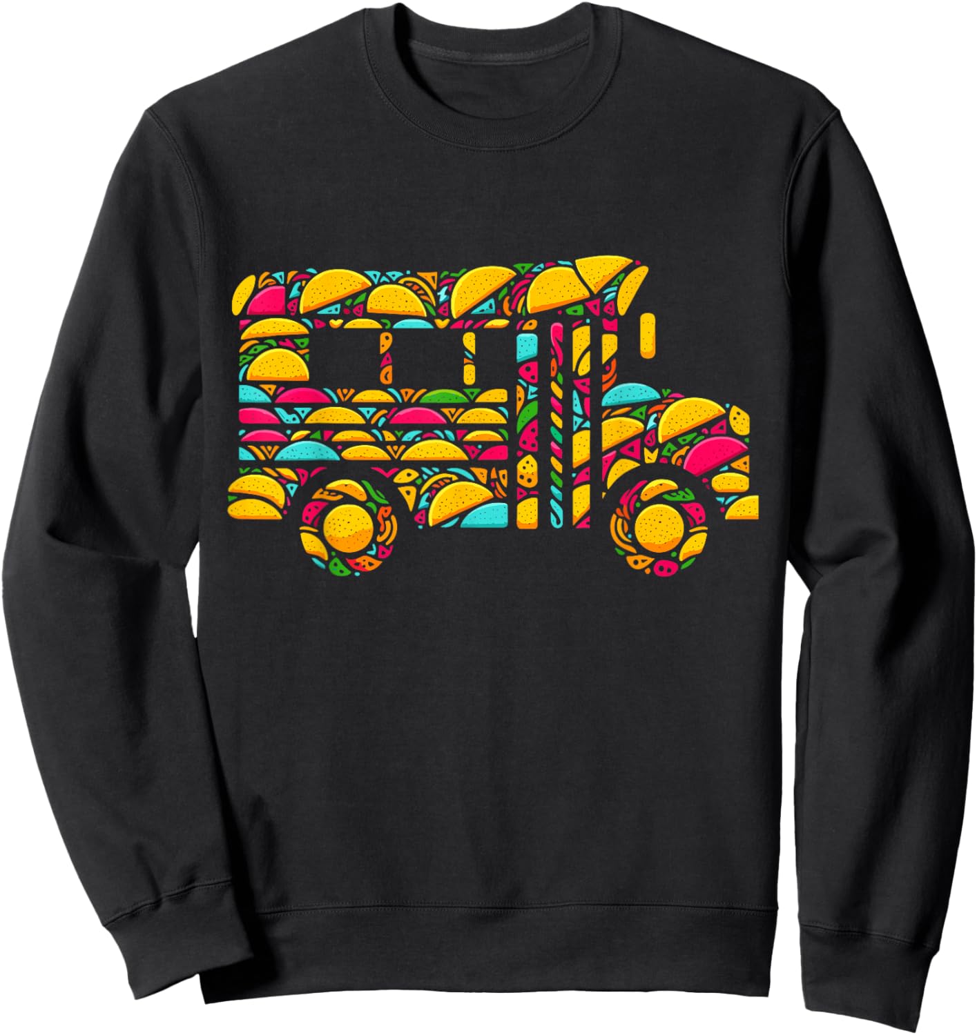 School Bus Tacos Kids Mexican Cinco De Mayo Taco Sweatshirt - Sweatshirt | Black