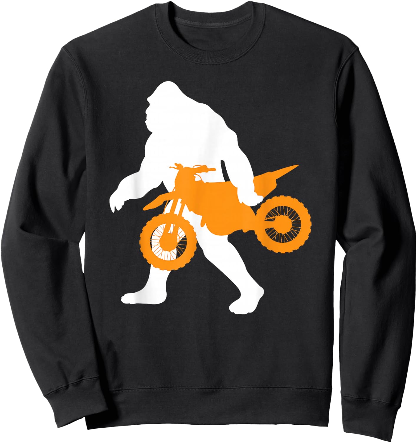 Bigfoot Sasquatch Carrying Dirt Bike Motocross Funny Gift Sweatshirt - Sweatshirt | Black