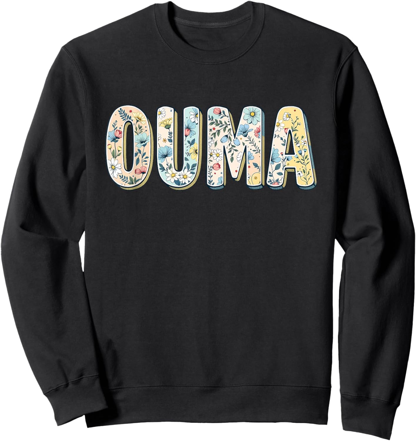 Wildflowers Ouma Floral Mother's Day Ouma Sweatshirt - Sweatshirt | Black
