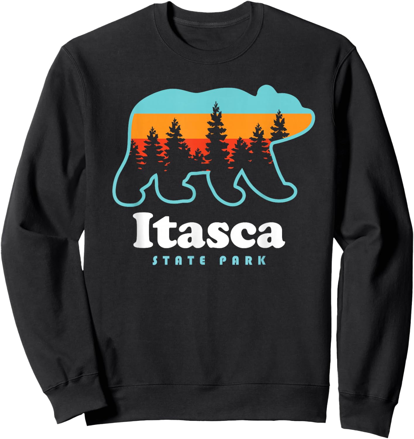 Itasca State Park Minnesota Bear Sweatshirt - Sweatshirt | Black