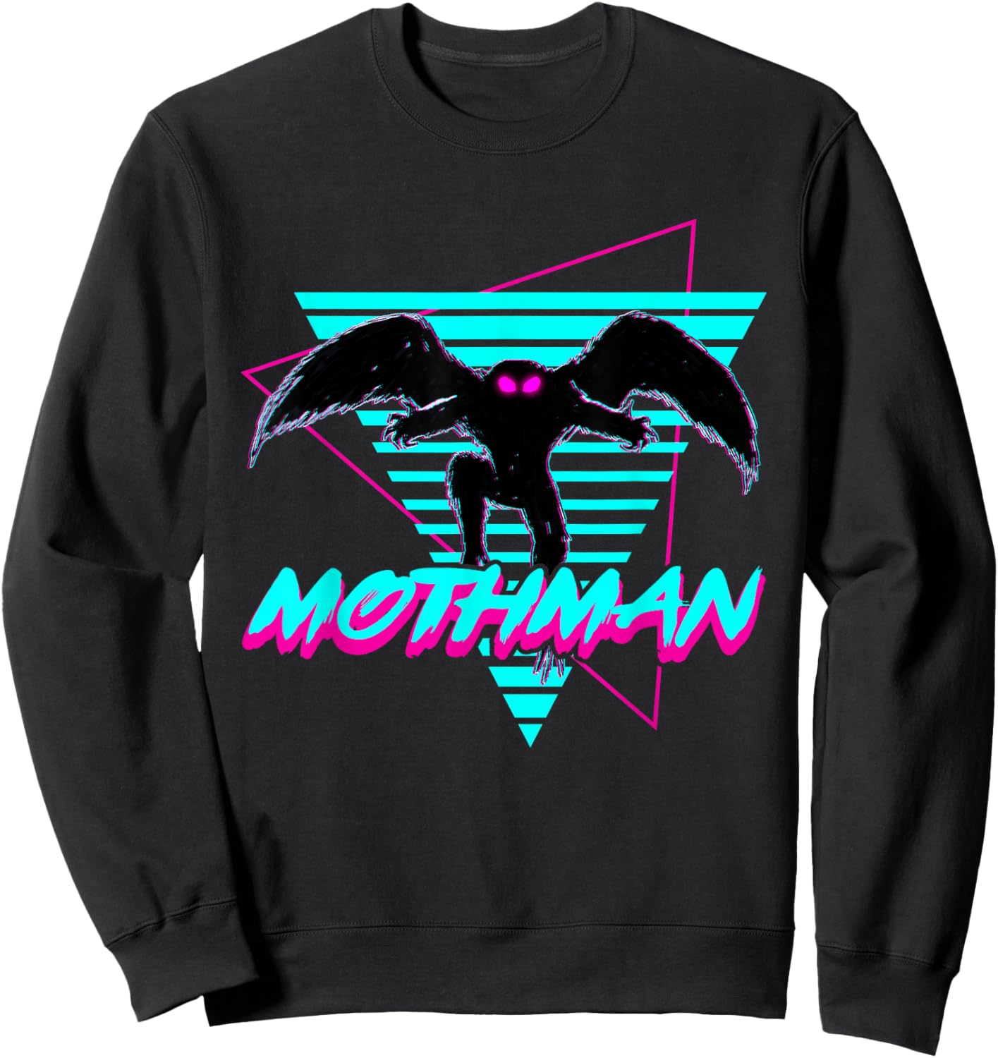 Mothman Cryptid Cryptozoology Retro Sweatshirt - Sweatshirt | Black
