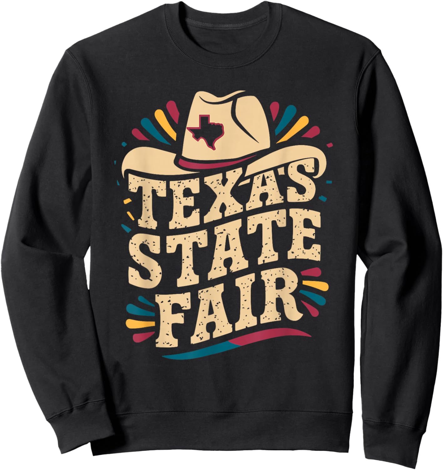 Texas State Fair Cowboy Hat Texas State Fair Sweatshirt - Sweatshirt | Black