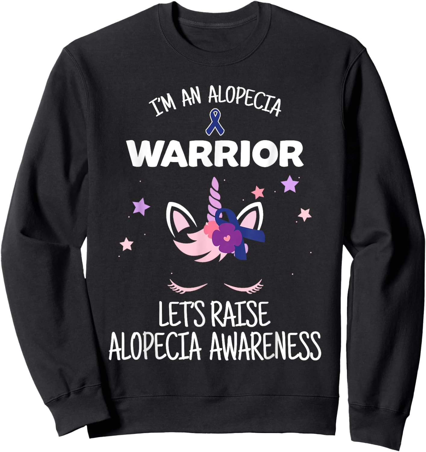 Unicorn Alopecia Warrior, Alopecia Awareness Sweatshirt - Sweatshirt | Black