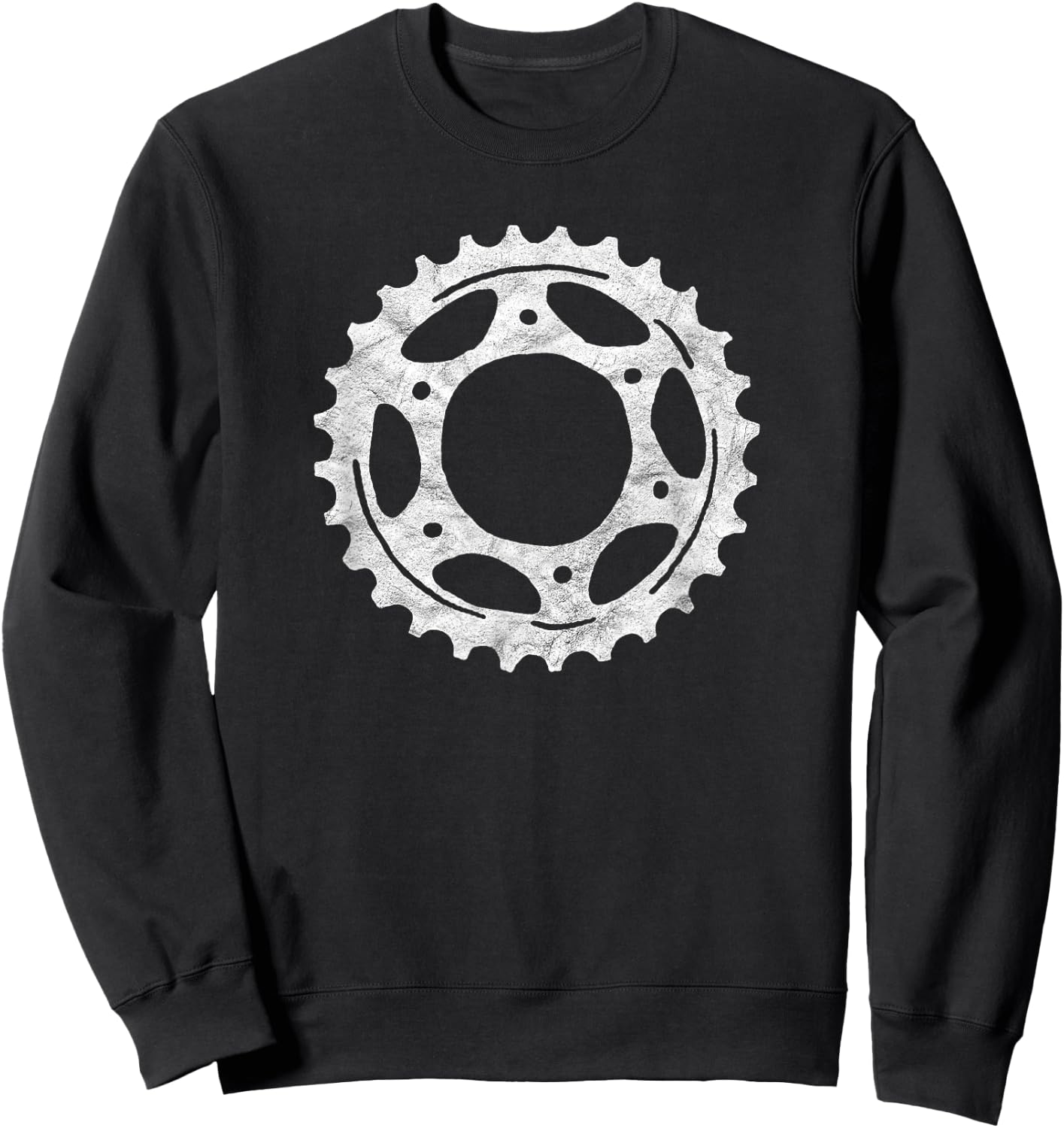 Bike Sprocket Gear Mountain Biking Vintage Minimalist Sweatshirt - Sweatshirt | Black