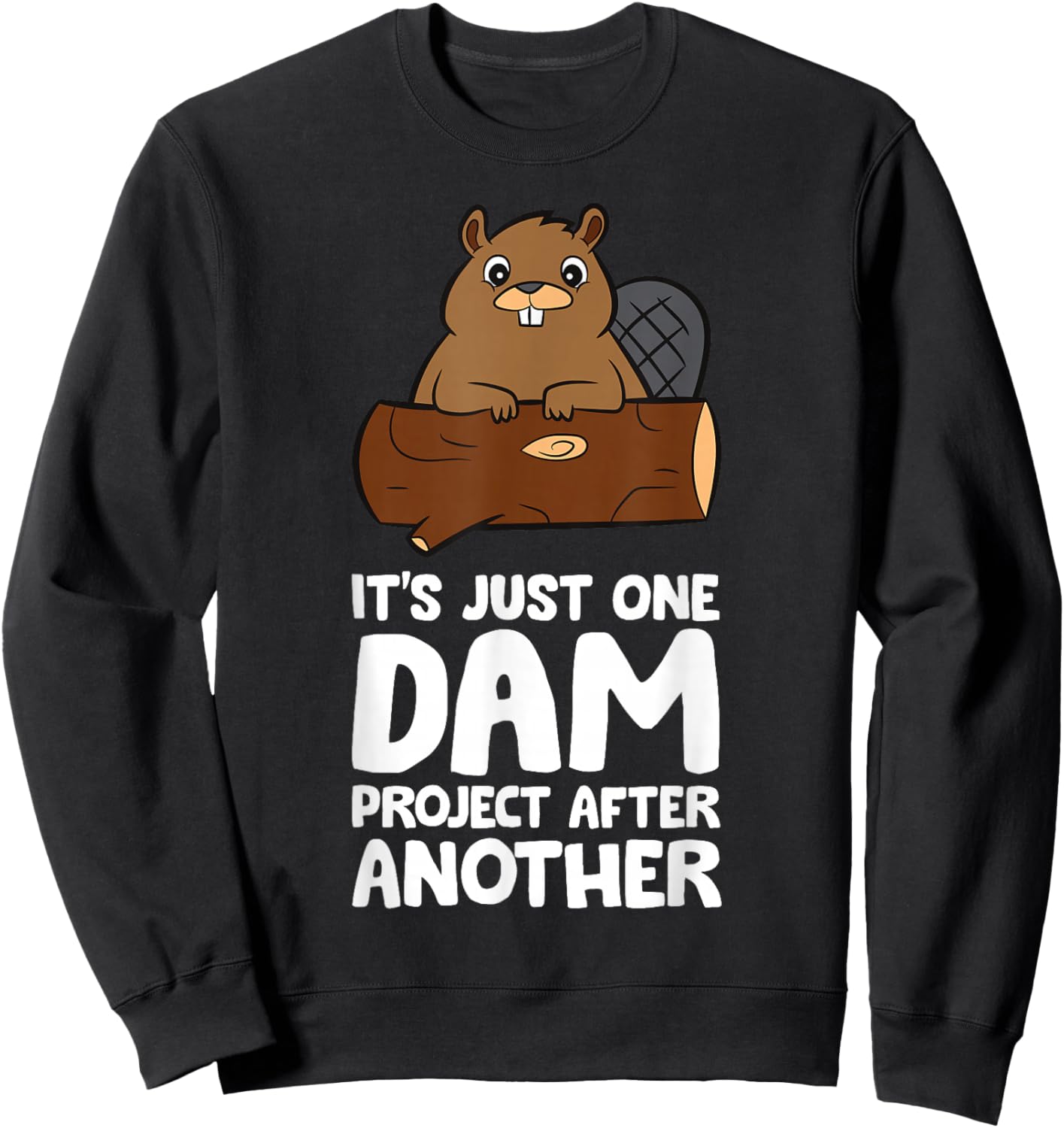 Beaver Project It's Just One Dam Project After Another Sweatshirt - Sweatshirt | Black