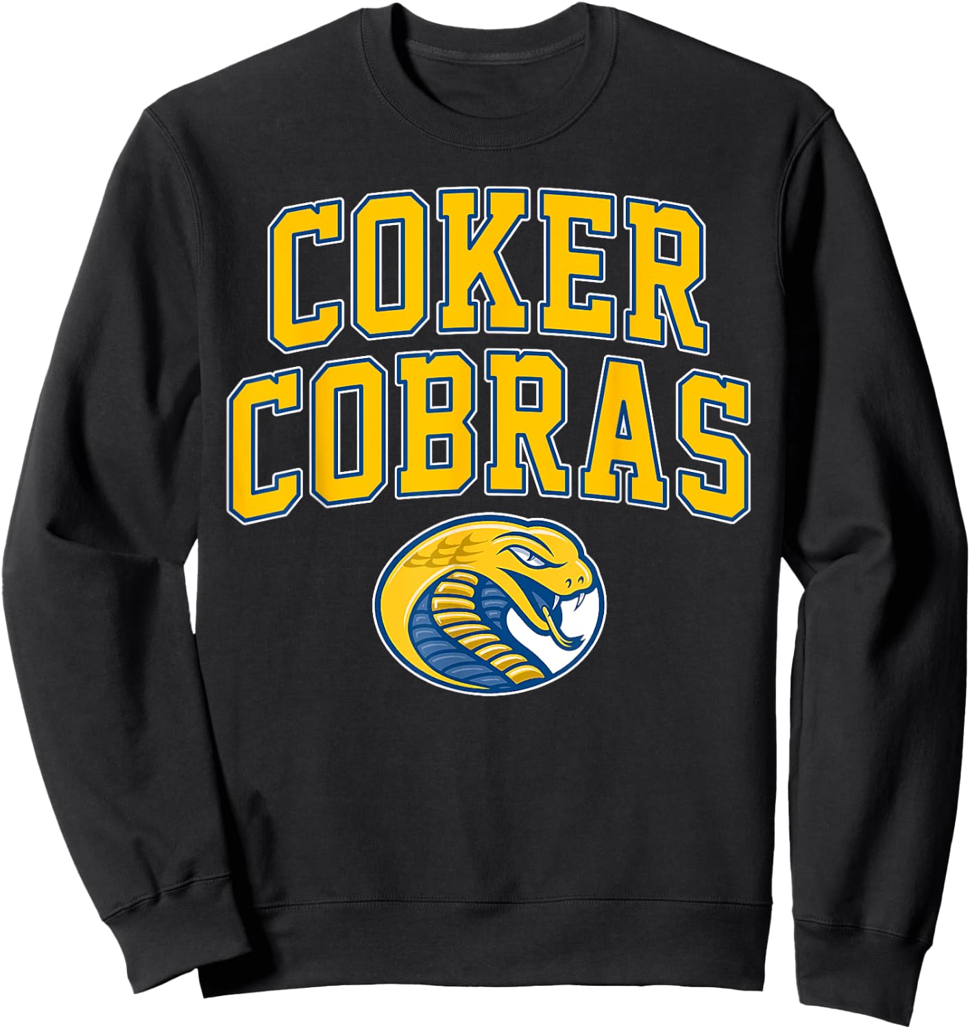Coker College Cobras Arch Vintage Sports Design Men Women Sweatshirt - Sweatshirt | Black