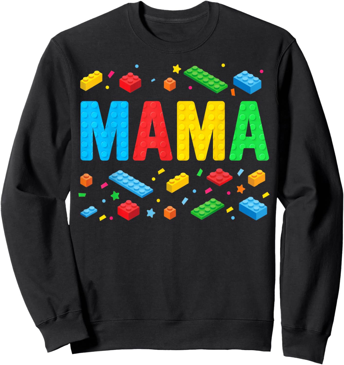 Mama Master Builder Building Bricks Blocks Funny Mothers Day Sweatshirt - Sweatshirt | Black