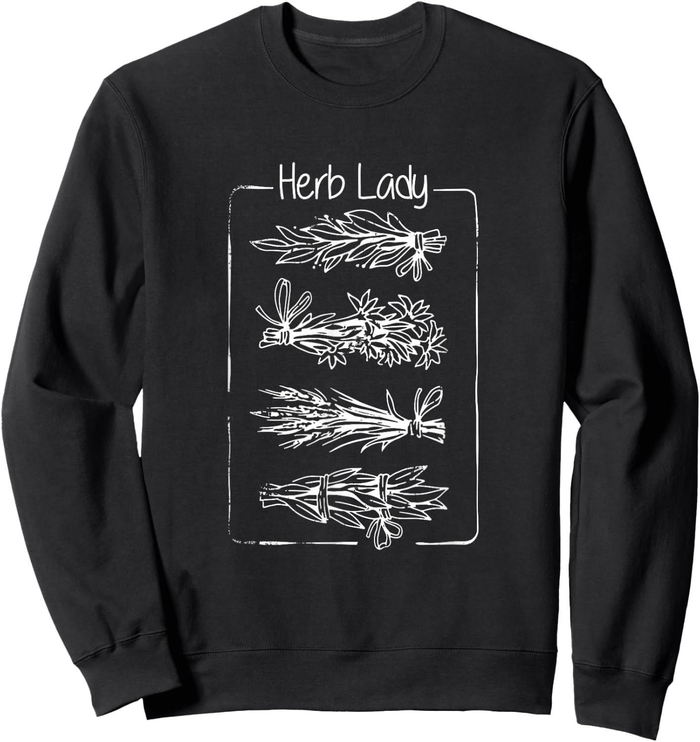 Herbology Apparel - Women's Herb Lady Funny Homeopathic - Black - 3X-Large - Short Sleeve - Classic Fit - Cotton 60% Polyester 40% Sweatshirt - Sweatshirt | Black